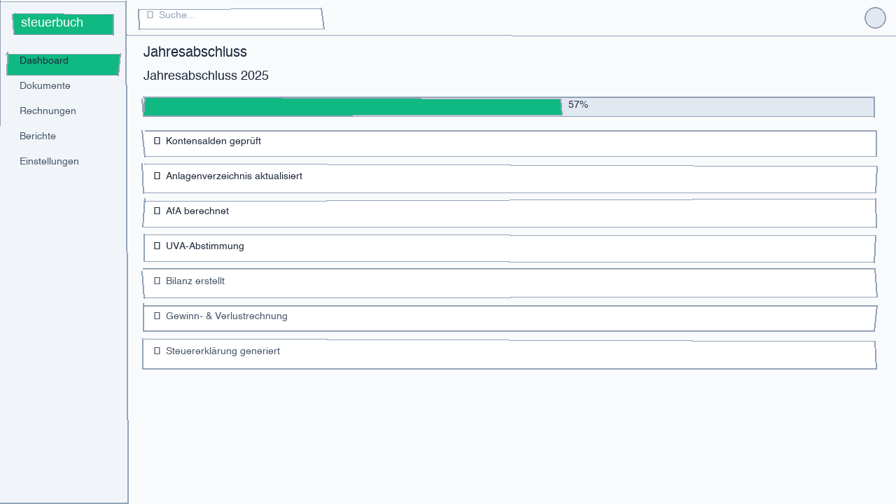 Screenshot of the automated tax statement preparation